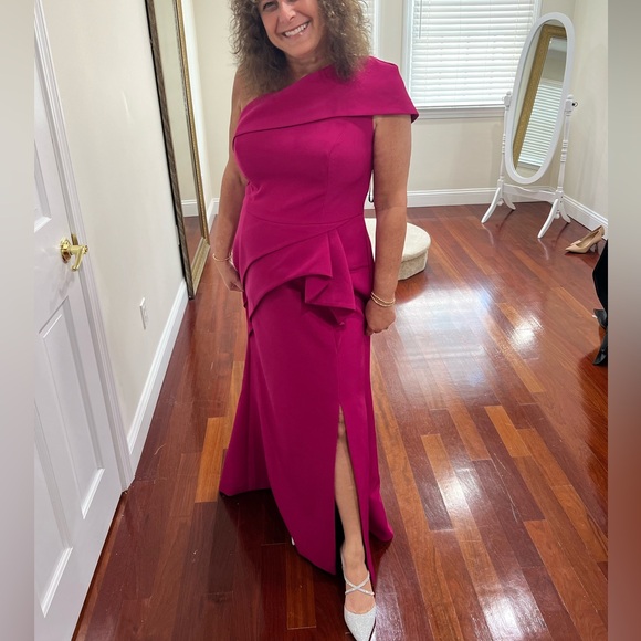 Alexandra by Daymor-asymmetric ruffled waist sheath dress-Must go!! - Picture 2 of 11